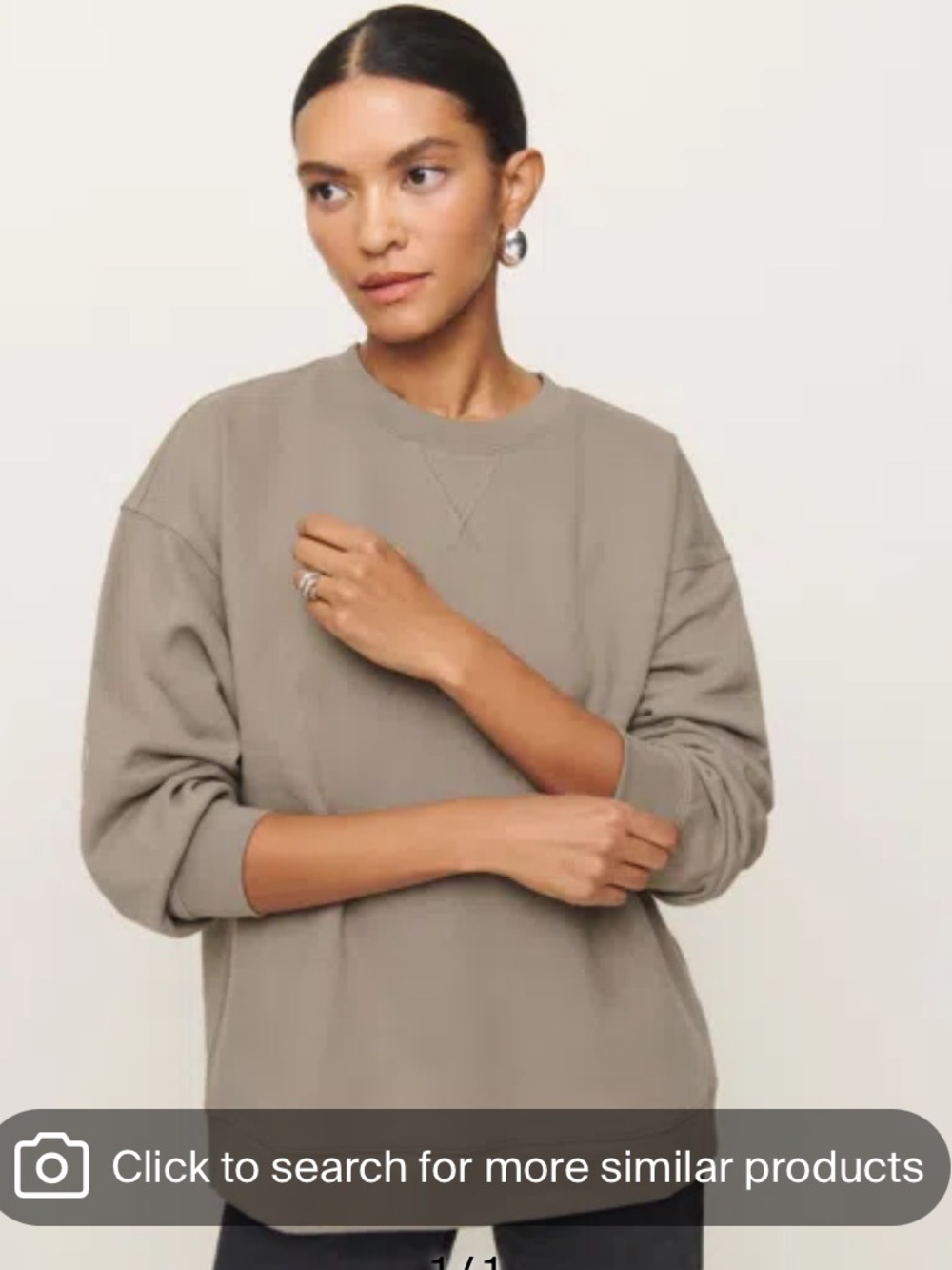 Reformation Taupe Crewneck Pullover - Neutral Brown